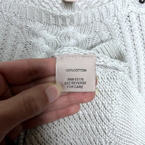 PHILOSOPHY Womens Gray Studded Cable Knit Sweater Size 0X - Picture 10 of 13